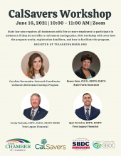 CalSavers Webinar on June 16 at 10 AM